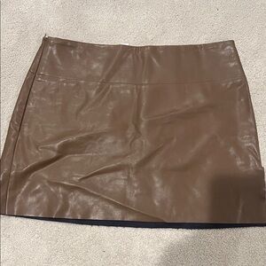 Brown Faux Leather Mini Skirt - Sleek Women's Style